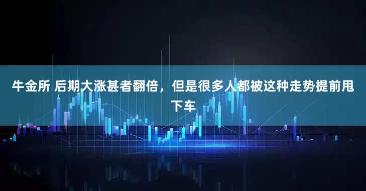 牛金所 后期大涨甚者翻倍，但是很多人都被这种走势提前甩下车